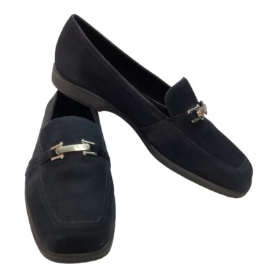 Vintage 90s Cabin Creek Black Suede Leather Loafers - Women's Size 8.5 M