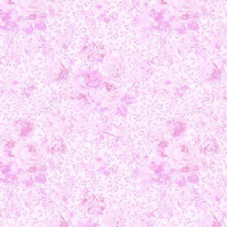 Pink Rose Whisper 108" fabric by Benartex, 10363W-20, Eleanor Burns, cotton - Picture 1 of 1