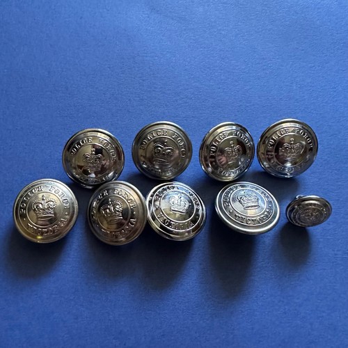 9x OBSOLETE VINTAGE VICTORIA POLICE FORCE METAL BUTTONS STOKES & SONS KG LUKE