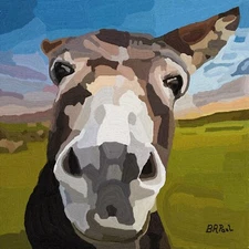 Framed Canvas Giclee My Best Friend JJ Original by BRPauL Wall Art 24"x24"