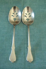 Oneida American Freedom Slotted Serving Spoons Stainless USA - Set of 2