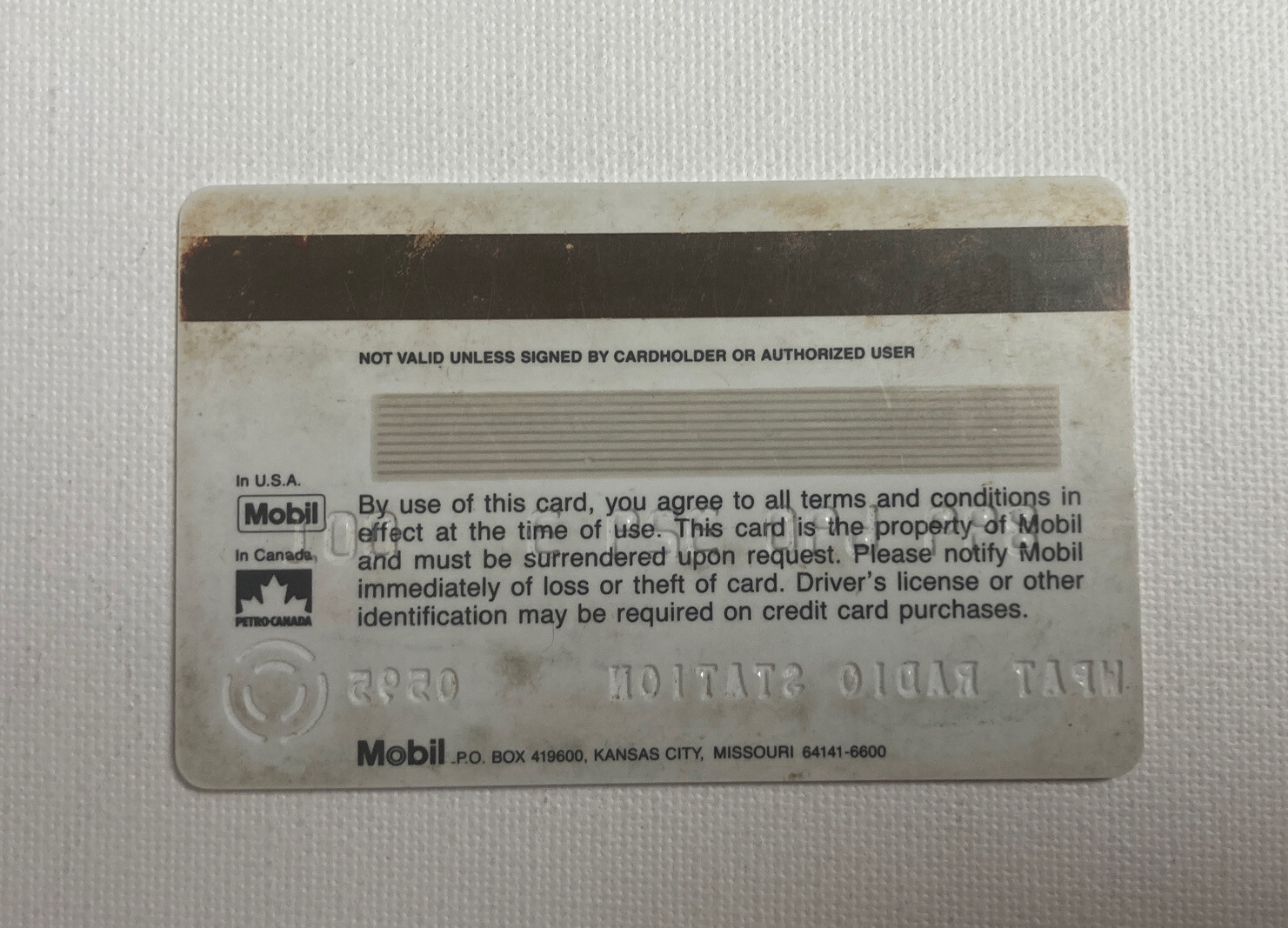 Vintage 1995 WPAT NY CITY RADIO STATION MOBIL CHARGE Credit Card RARE!!!