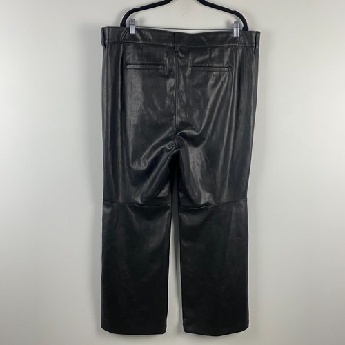 Torrid Pintuck Trouser Boot Faux Leather High Rise Pant Size 20 Black - Picture 4 of 11