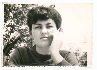 Pretty Woman Smoking Cigarette Vintage Photo Face Portrait Woman