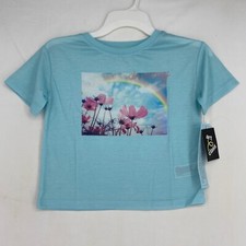 Art Class Girls Medium Pajama Lounge Top Light Blue Floral Dreamy Short Sleeves