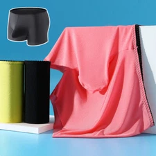 Men's Underwear Boxer Briefs Ice Silk Shorts Panties Bulge Pouch Underpants⊥