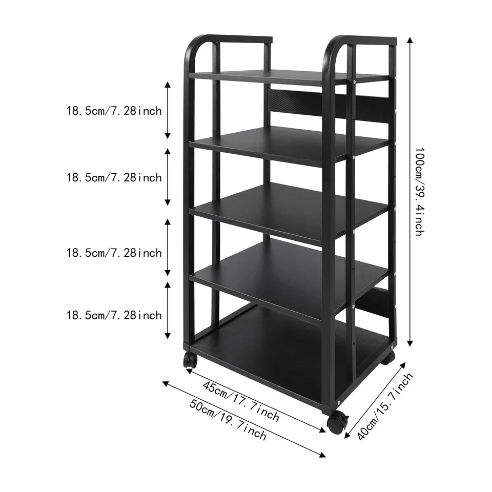 5-Tier AV Media Stand Corner TV Entertainment Center Stereo Components Stand US - Image 2 of 4