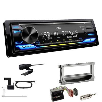 JVC DAB+ Bluetooth USB inkl. Antenne Autoradio für Ford C-Max 2007-2010 silber