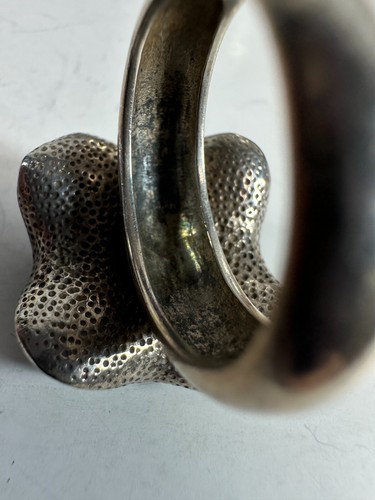 Silpada Ring Abstract Wave Ring Size 8.5 Chunky Heavy Sterling Statement - Picture 5 of 8
