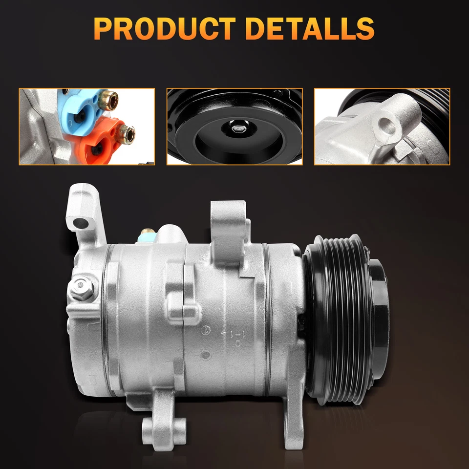 Compresor de aire acondicionado con embrague para Jeep Grand Cherokee 2005-2007 3,7 L CO 10801C Foto 2 de 4