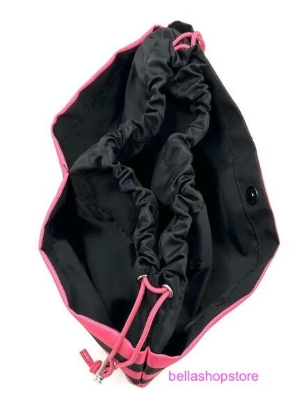 Bolso de Maquillaje Victoria's Secret Bolso de Belleza Rosa y Negro Rayas Logo Nuevo Foto 2 de 3