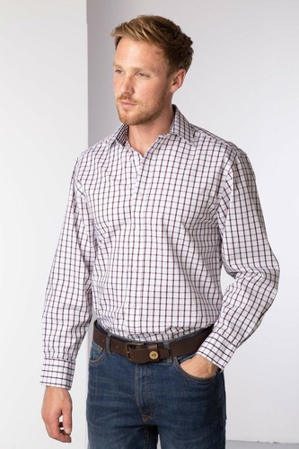 Rydale Oxford Cotton Shirt Plain Checked Country Long Sleeve Shirts 6 Colours - Picture 7 of 8