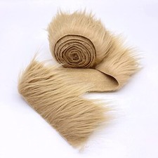 Beige Faux Fur Fabric Sold By Ribbon Strips 60 " Wide Pre Cut Fabric