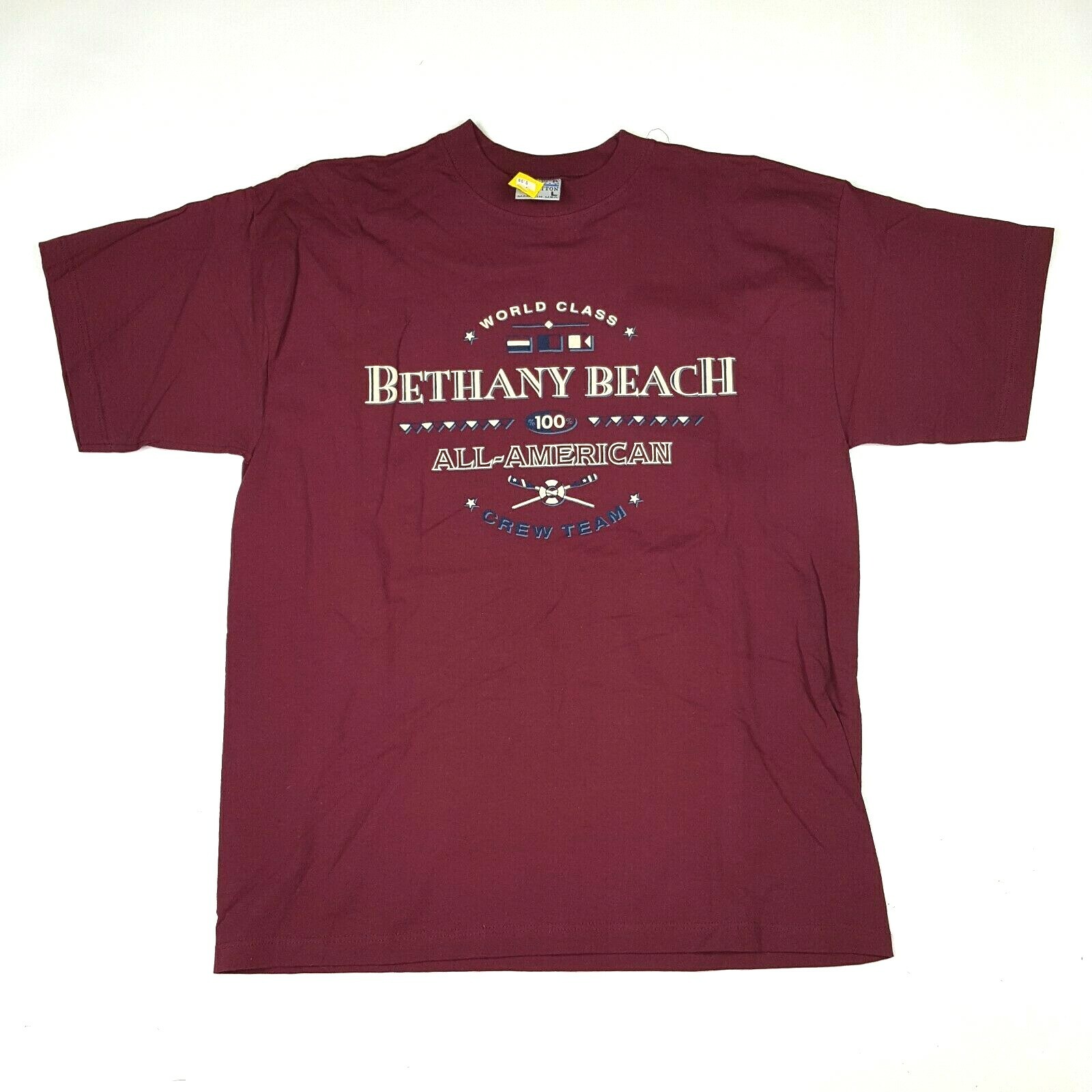 FILA T shirt vintage Bethany Beach Rowing Team da uomo taglia L barca nautica sportiva retrò anni '90