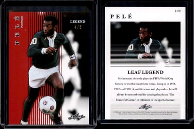 2024 Leaf LEGEND PELE #L-08 SOCCER 4/5 RED!!!