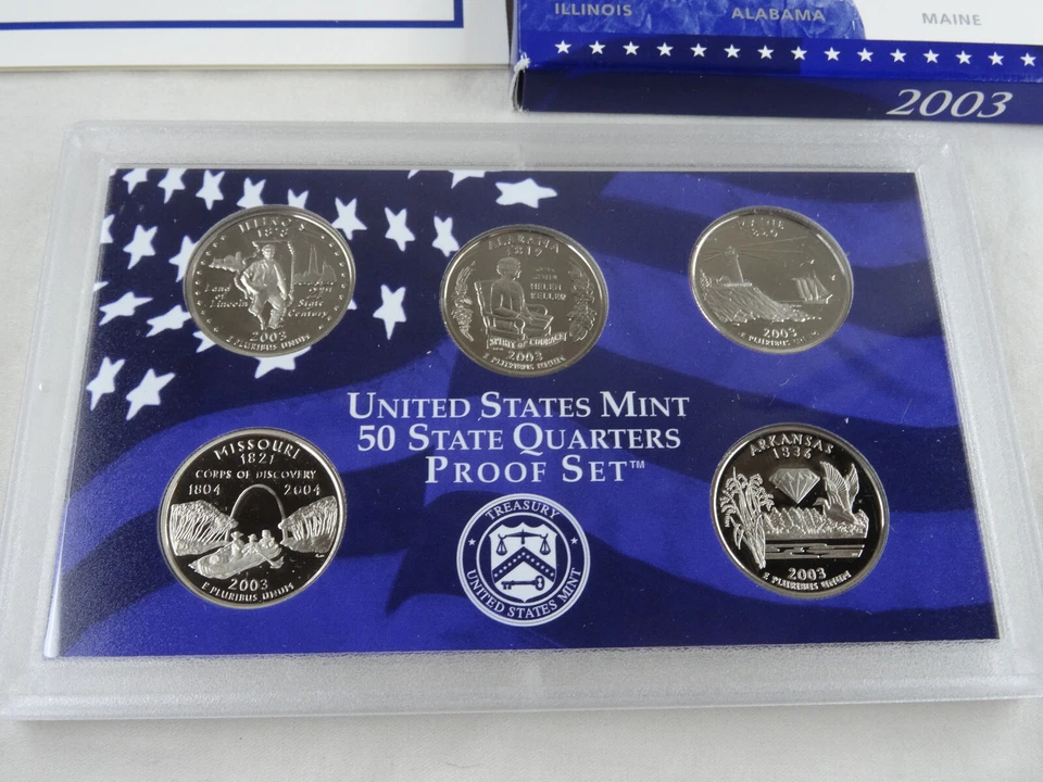 2003-S US Mint Statehood Quarters Proof Set 5 Coins Box & COA OGP Cameo - Image 2 of 4