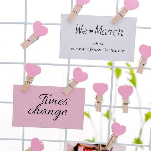 Photo Paper Clip Mini Wooden Wedding Decor Clip Crafts F4T8 Love Heart~ - Picture 4 of 9