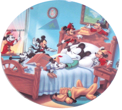 Disney Mickey Mouse Through Years Collector Plate Pluto Vintage Japan - 第 3/4 張圖片