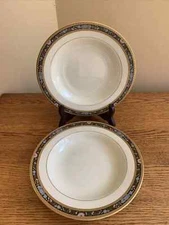 SET OF 2 Mikasa KING'S GOLD 8-1/2" Rim Soup Bowls; Excellent Condition