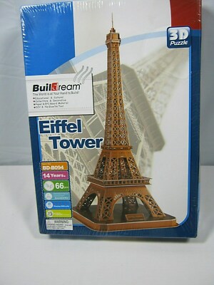 New Eiffel Tower 3D Puzzle - Buildream 66-pieces BD-B094 Sealed
