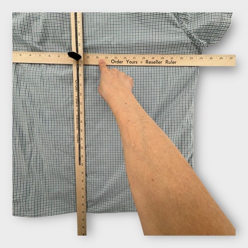 Timberland Shirt Mens XL Slim Fit Button Up Plaid Short Sleeve Blue Gray Y2K - Picture 4 of 6