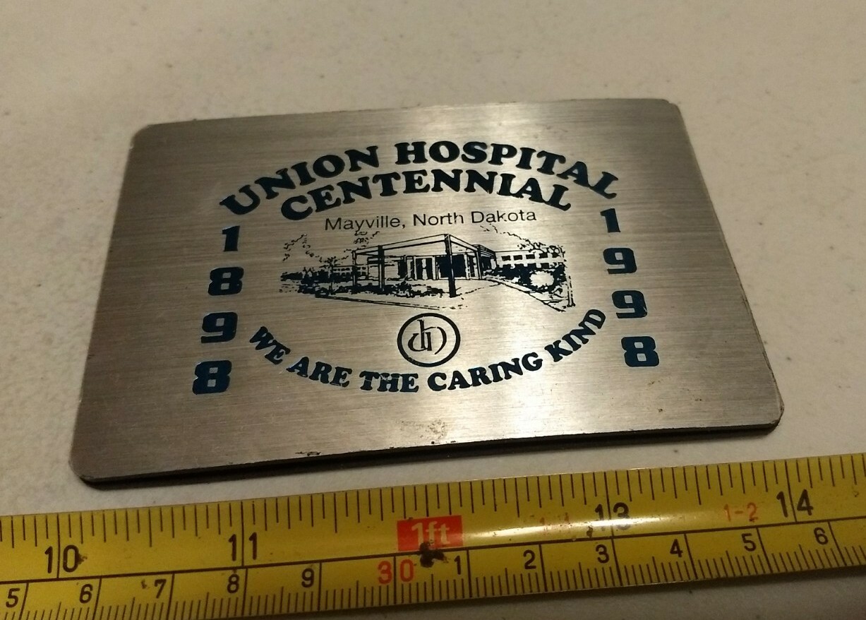 Union Hospital Centennial Mayville North Dakota Metal Advertising eBay