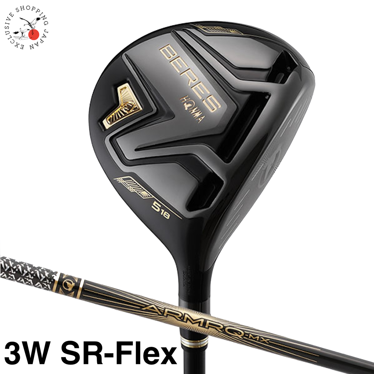 HONMA Beres Black Fairway Wood 3W 15° ARMRQ MX DYNAMIC Shaft SR