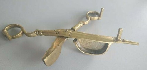 Vintage Antique rare scissor candlesticks. Candle. Wick. - Foto 9 di 12