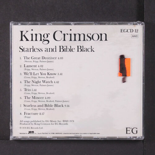 KING CRIMSON: starless and bible black EG CD Sealed - Picture 2 of 2