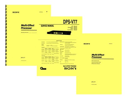 Sony DPS-V77 Processor OWNER'S & SERVICE MANUAL and Effects Parameter Guide