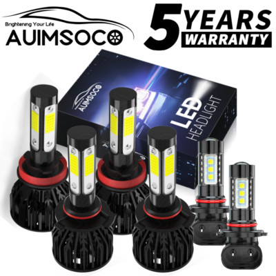 For Lexus IS250 IS350 Base Sedan 4-Door 2006-2009 LED Headlight+ Fog Light Bulbs