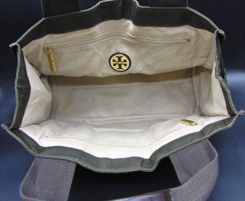 Tory Burch Vintage Fashion Army Green Bag Tote Essentials Nylon Handtasche B033 - Bild 6 von 9