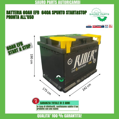Batteria Auto 60ah Efb Start e Stop 640A 12V = Bosch Positivo Dx Pronta All'uso