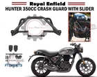 Fit For Royal Enfield "Hunter 350 Black Engine Guard Crash Bar With Slider"