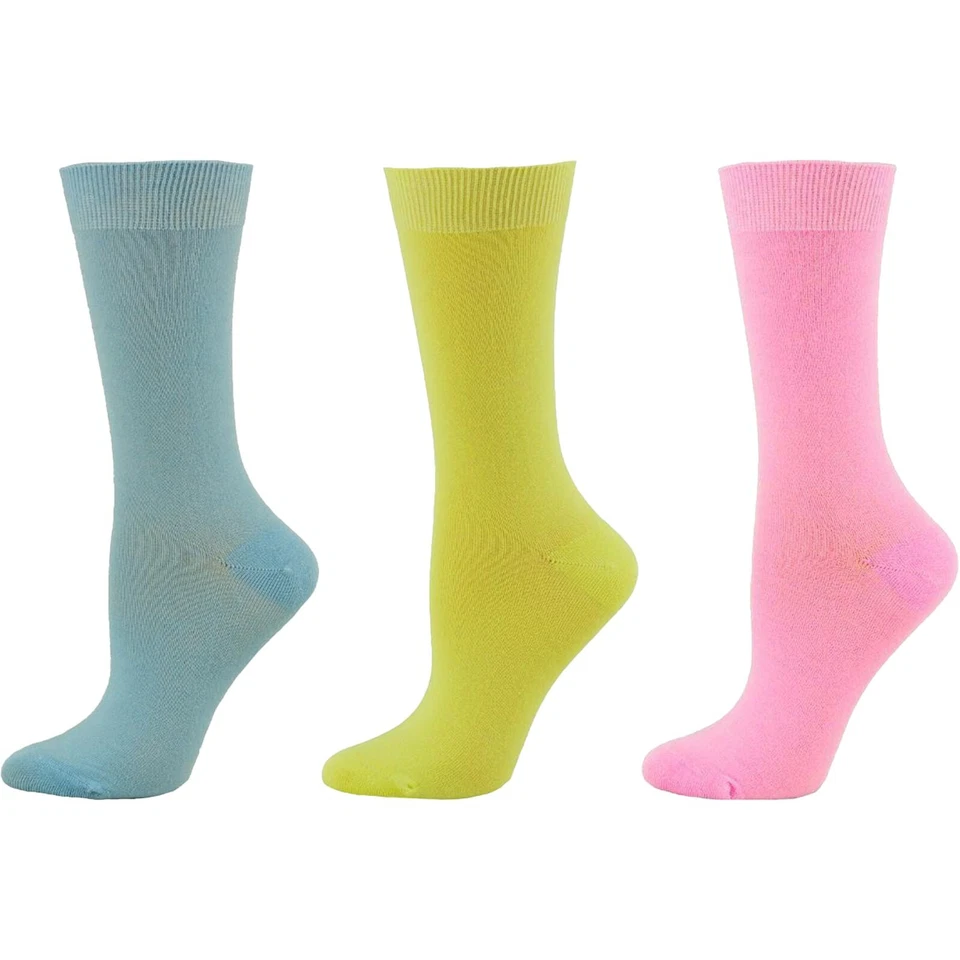 Calcetines de bambú de color liso para mujer - 3 pares, calcetines suaves y cómodos Foto 2 de 4
