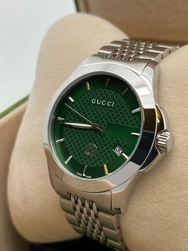 ⭐Gucci watch 38mm Gents YA 1264108 Green⭐ - Picture 5 of 9