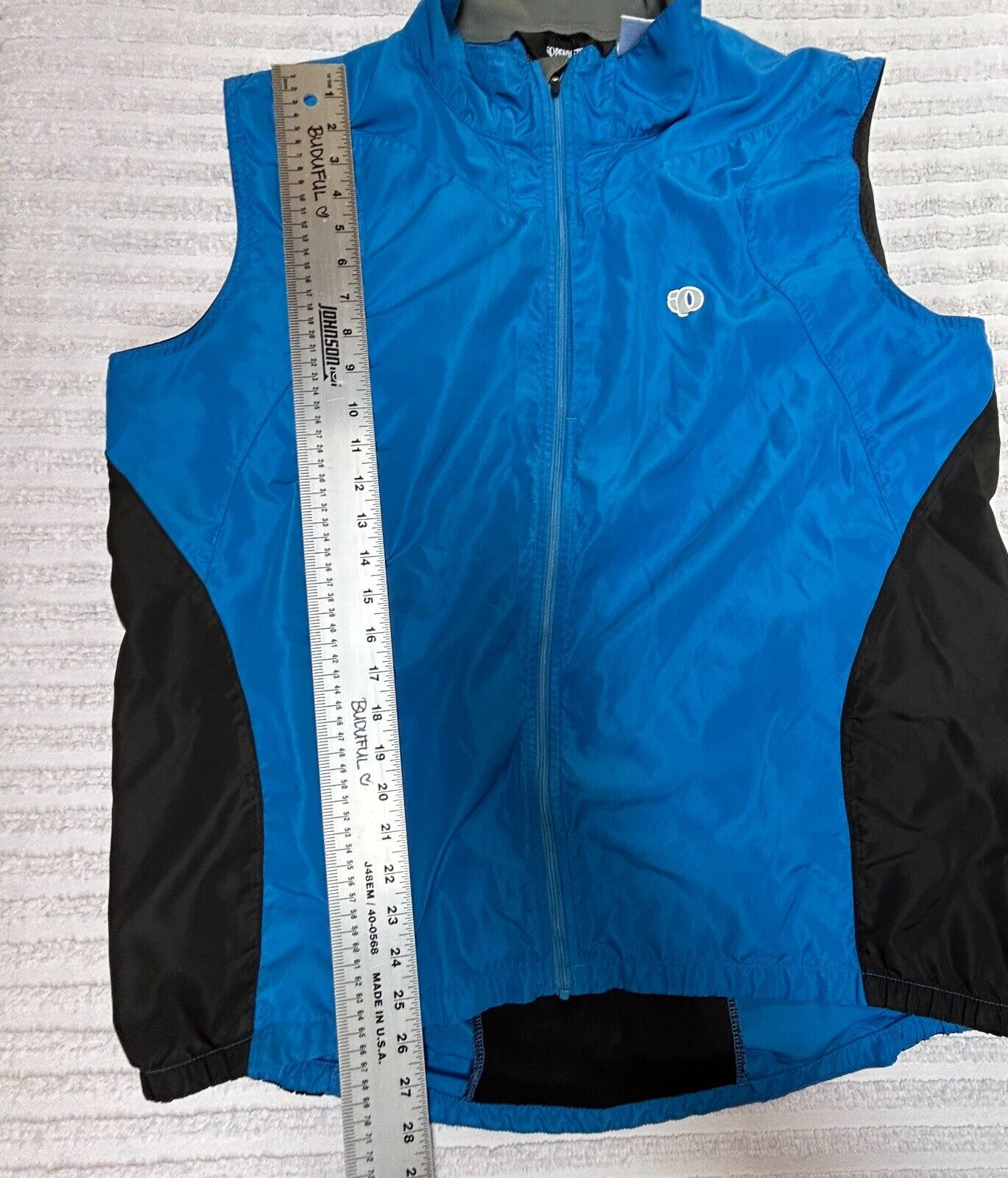 Pearl Izumi Vest Men's XXL Blue Black Colorblock Zip Front Jacket Lightweight