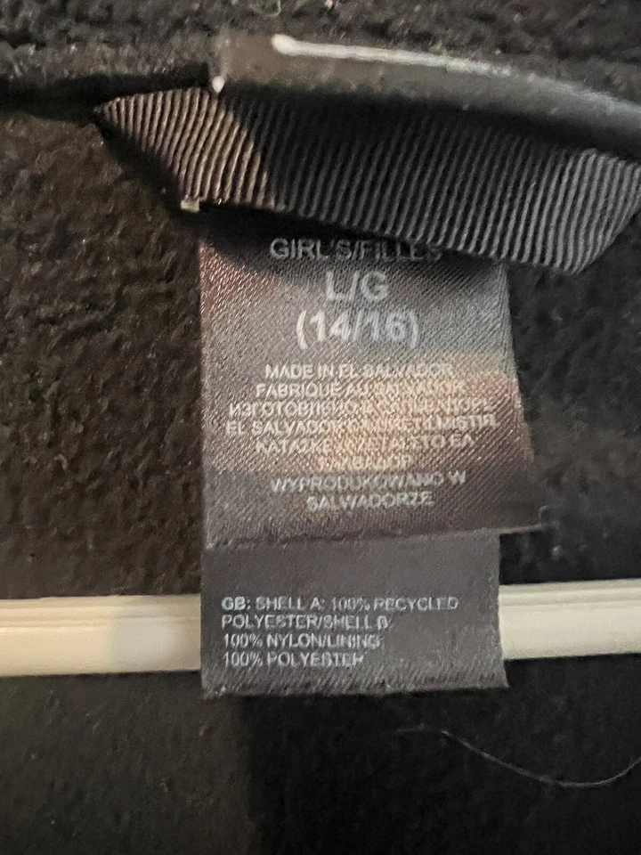 Черная флисовая куртка на молнии для девочек The North Face размер Large (14-16) - Изображение 3 из 4