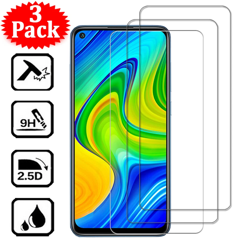 For Xiaomi Redmi Note 14 13 12 11 10 Pro 9 3Pcs Tempered Glass Screen Protector - Image 2 of 4