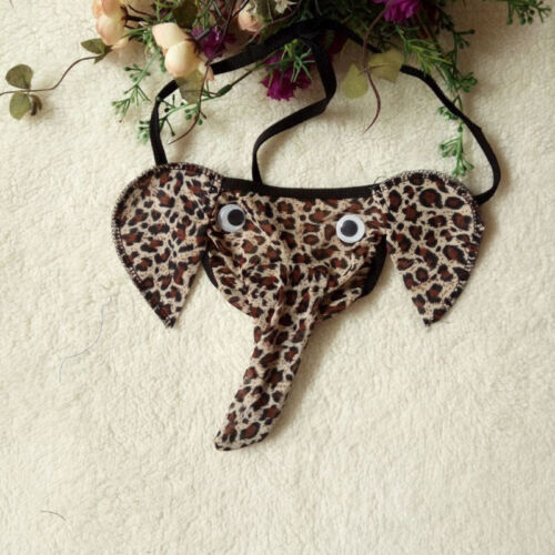 Para hombres Novedad Elefante Trompa Tanga Cuerda G Pantalones Ropa Interior Sexy Leopardo Ciervo - Imagen 3 de 14