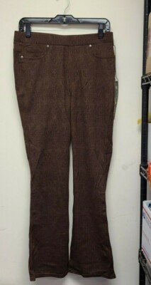 Dg2 Diane Gilman Petite Medium Espresso Crocodile Boot-Leg Pants NWT (29-1163)