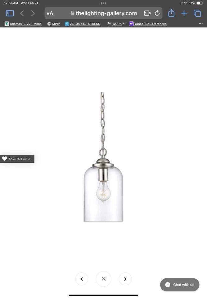 Savoy House Lighting Pendant With Polished Nickel Finish. New In Box - Image 3 of 4
