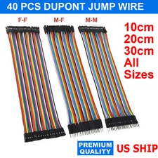 Dupont Cable Jumper Wire 10 20 30 cm F-M F-F M-M USA