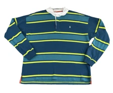 Chubbies Rugby Shirt  Mens Small Green We Just Got A Letter Stripe Oversize NWOT