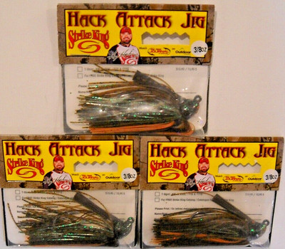 Lot of 3 STRIKE KING HACK ATTACK JIG - choose size/color