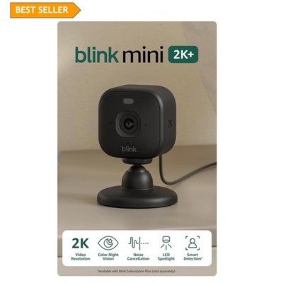Mini 2K+ Compact Plug-In Security Cameras - Enhanced Audio & Motion Detection