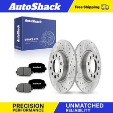 Rear Drilled Slotted Brake Rotors Premium Ceramic Pads for Jeep Compass