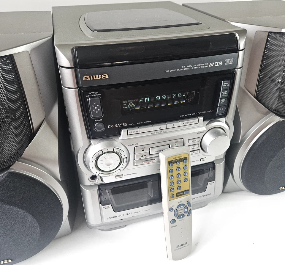 AIWA CX-NA555 3 CD转换器双磁带调幅/调频立体声系统带遥控器 — 第 2/4 张图片