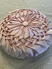 Rosy PINK Satin Pintuck Basket Weave PILLOW R...