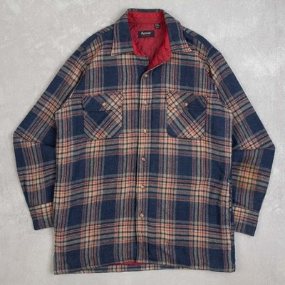 Arrow Vintage Kariert Wolle Flanell Hemd Jacke Medium Herren 1990er Korea Made